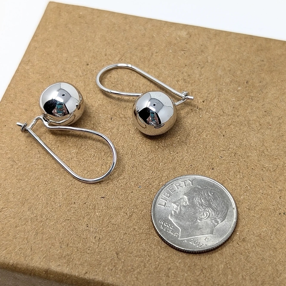 Sterling Silver 925 Hollow Ball Earrings Vintage
